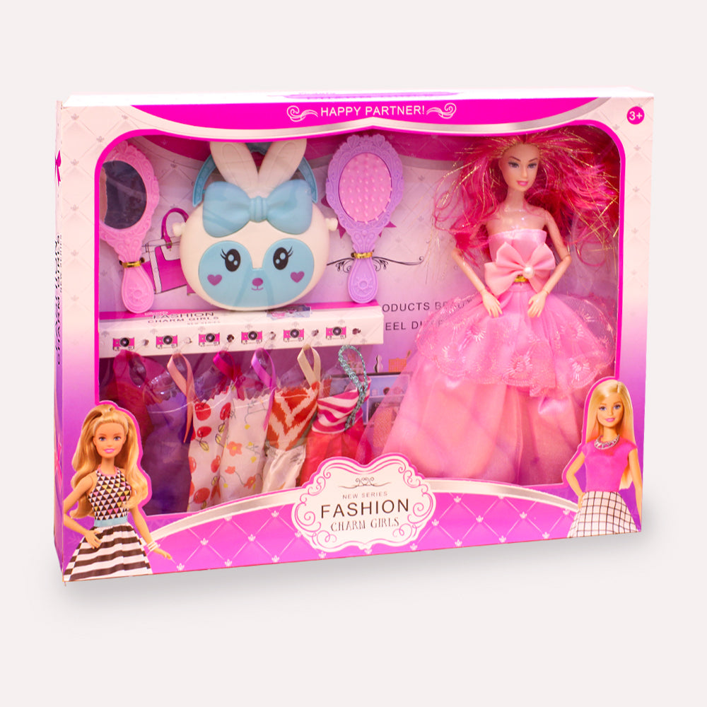 Fashion Charm Girls Doll with Outfits and Accessories