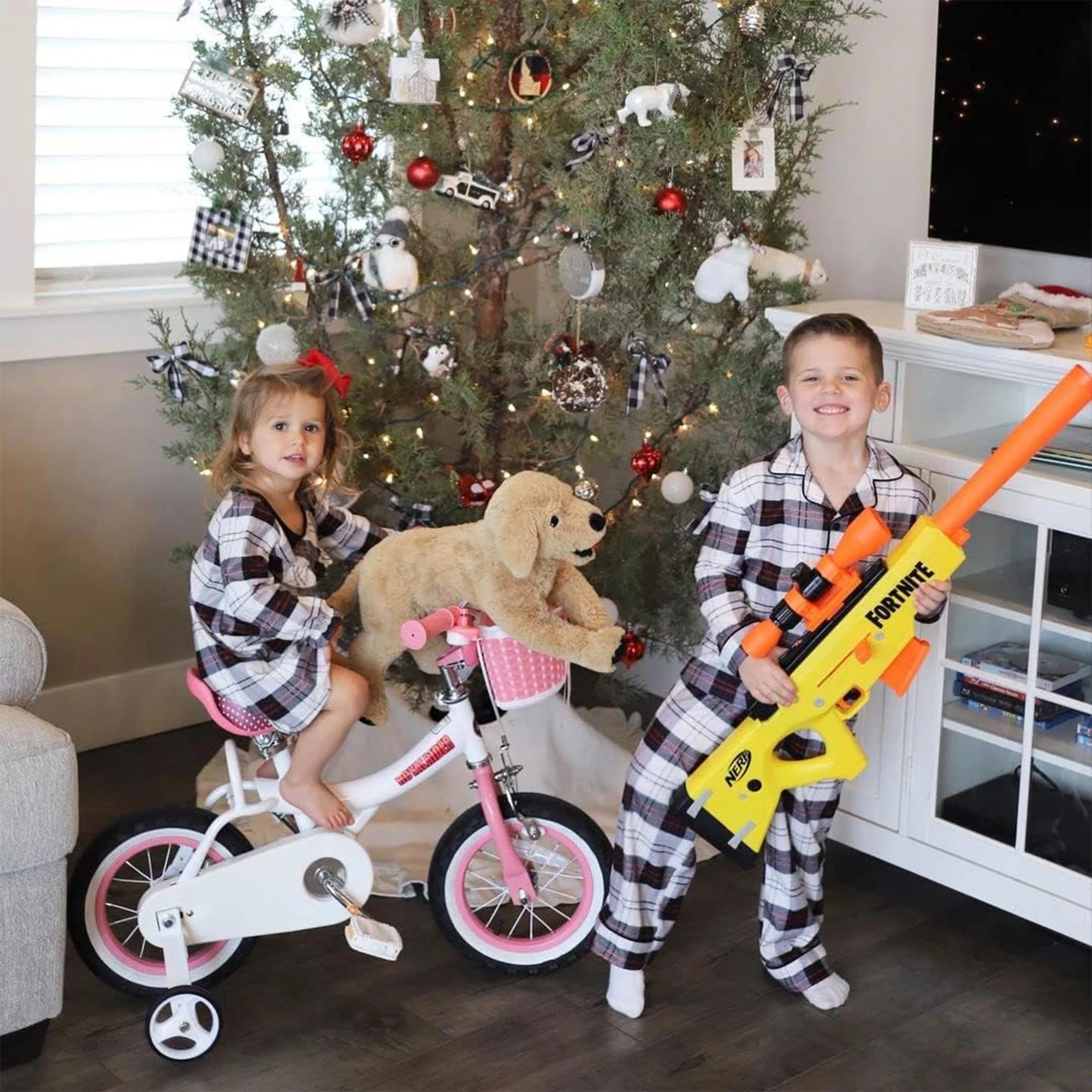 RoyalBaby Jenny 12-Inch Kids Bike for Girls – White with Pink Accents, Front Basket, and Training Wheels