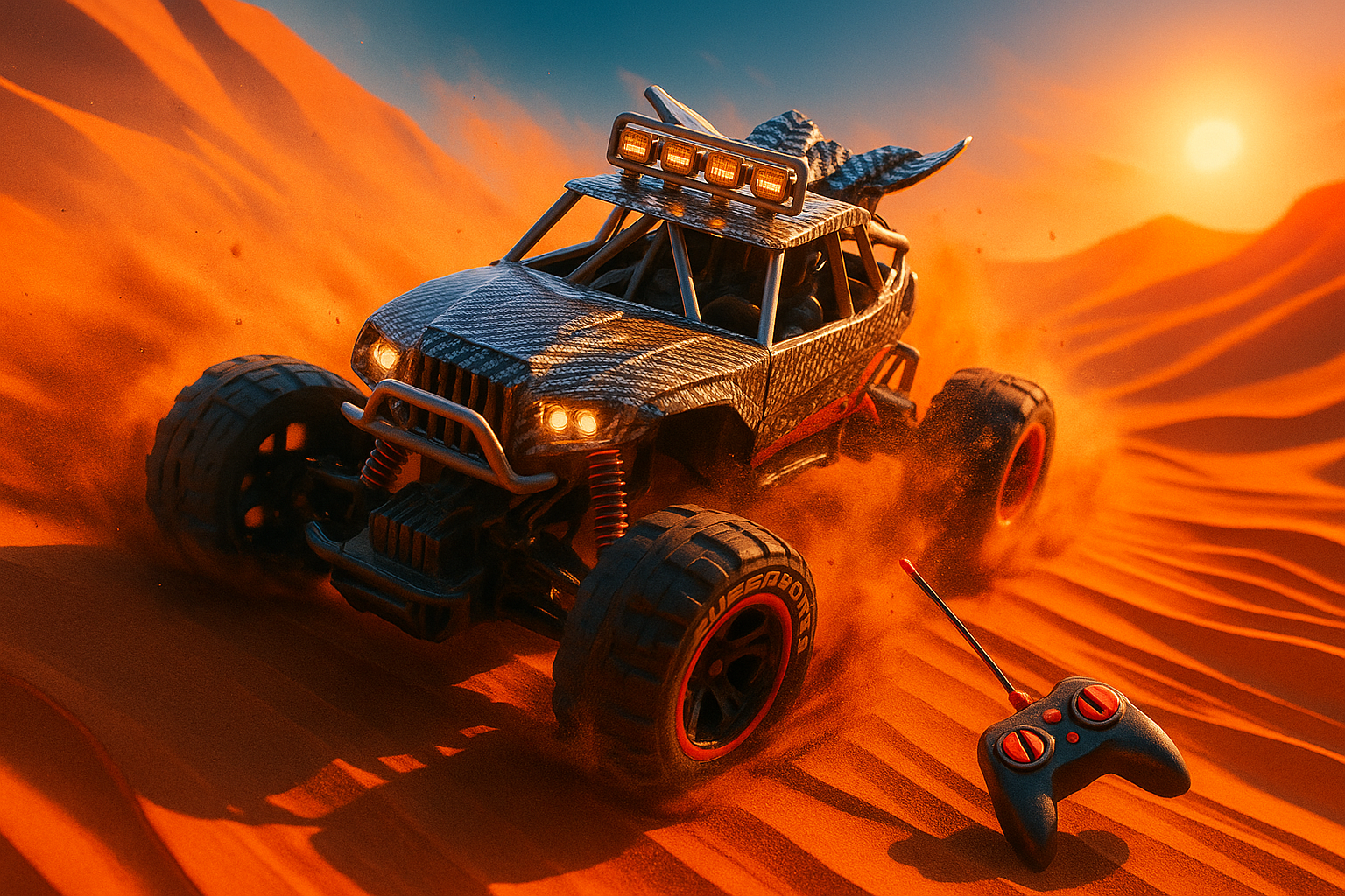 CarbonX All-Terrain RC Buggy – High-Speed Off-Road Monster Truck (2.4GHz Remote, 4WD Suspension