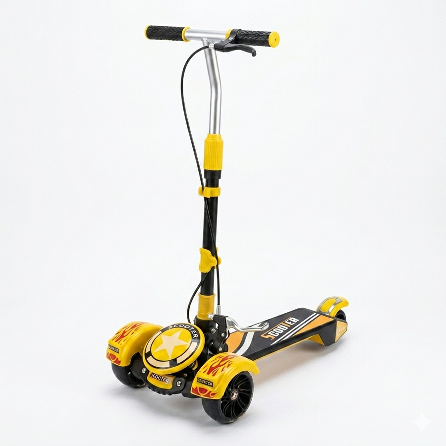 Kids 3-Wheel Scooter with LED Wheels & Adjustable Handlebar