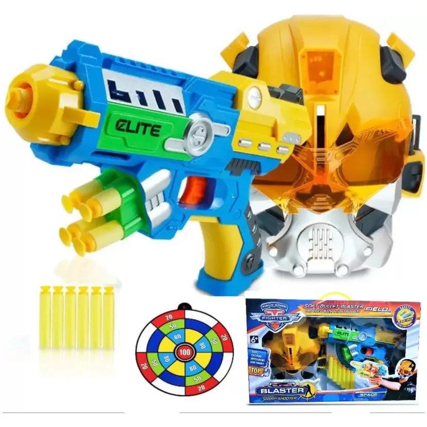 Toy Galaxy FIELD ARMS FIGHTER SPACE SOFT BULLET BLASTER SHARP SHOOTER WITH FACE MASK Guns & Darts
