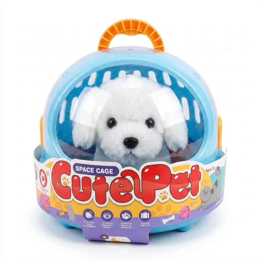 Kids’ Veterinary Carry Case Play Set – Plush Puppy with Medical Accessories and Space Cage Carrier