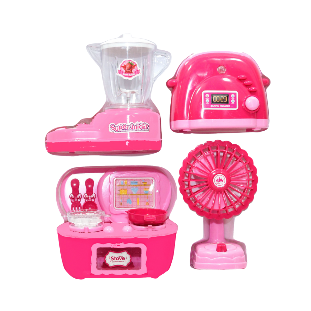 House Hold Play Set Mini Household 4 in 1 Set Kitchen Set