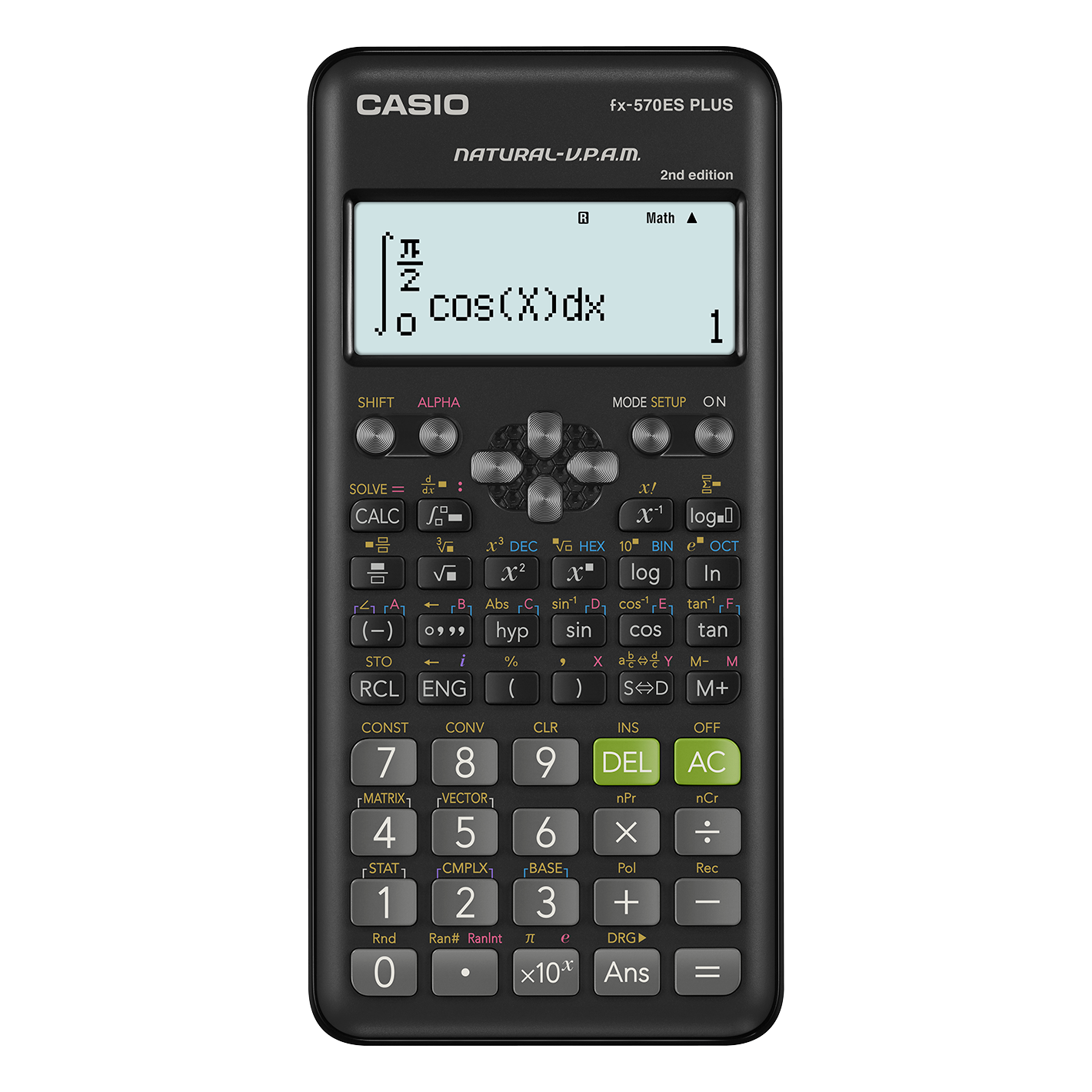 آلة حاسبة كاسيو fx-570es plus الإصدار الثاني - أسود