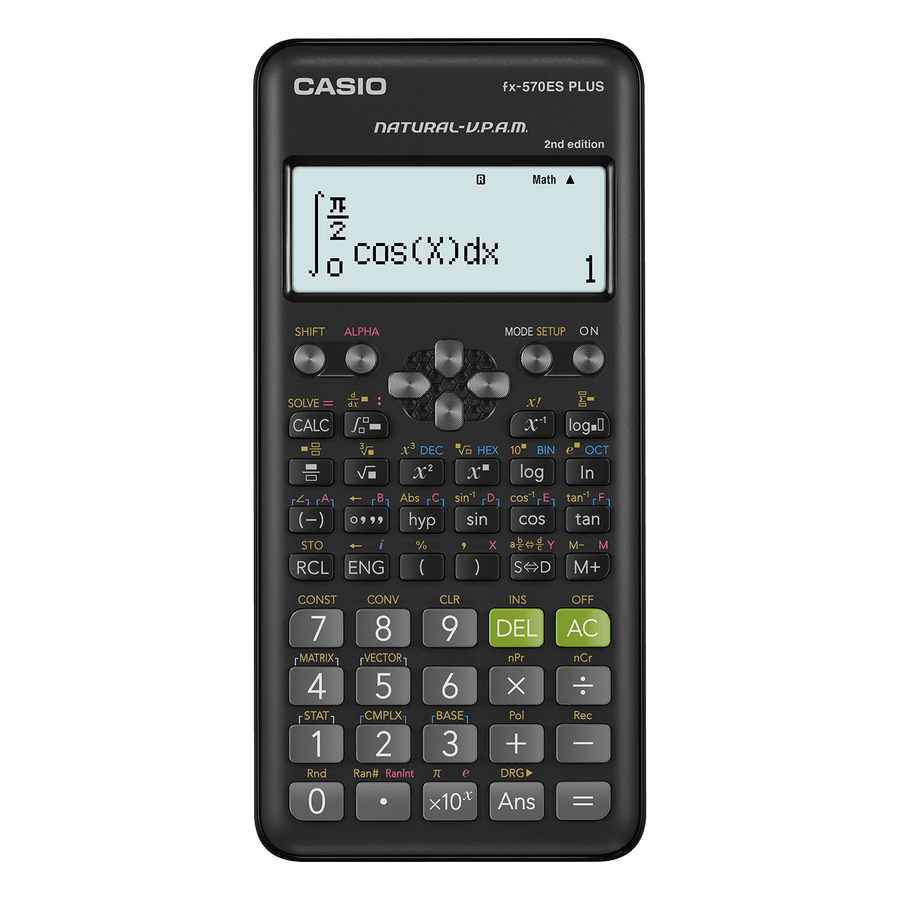 آلة حاسبة كاسيو fx-570es plus الإصدار الثاني - أسود