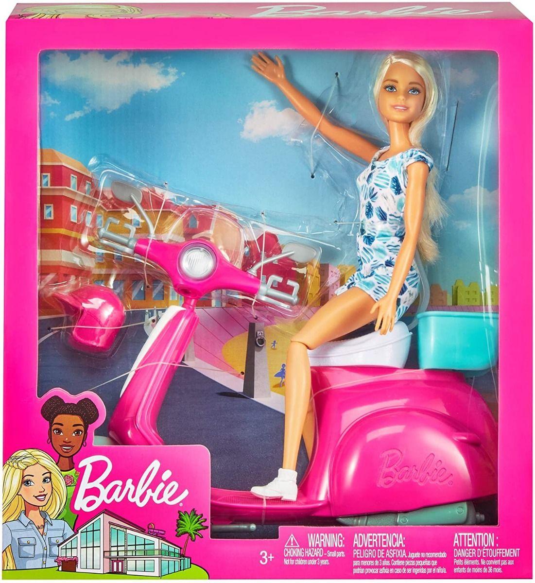 Mattel Barbie Pink scooter & Helmet For Girls