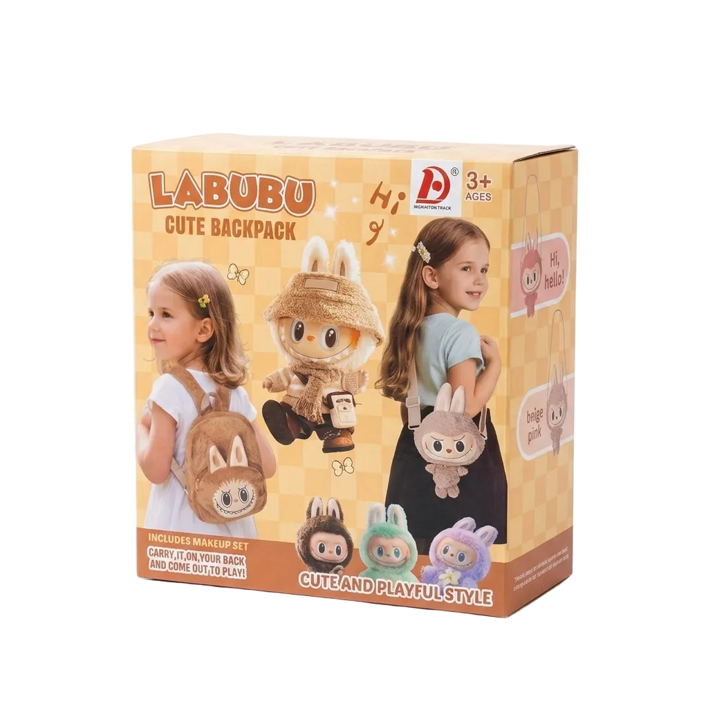Labubu Cute Backpack Includes Makeupset for Girls