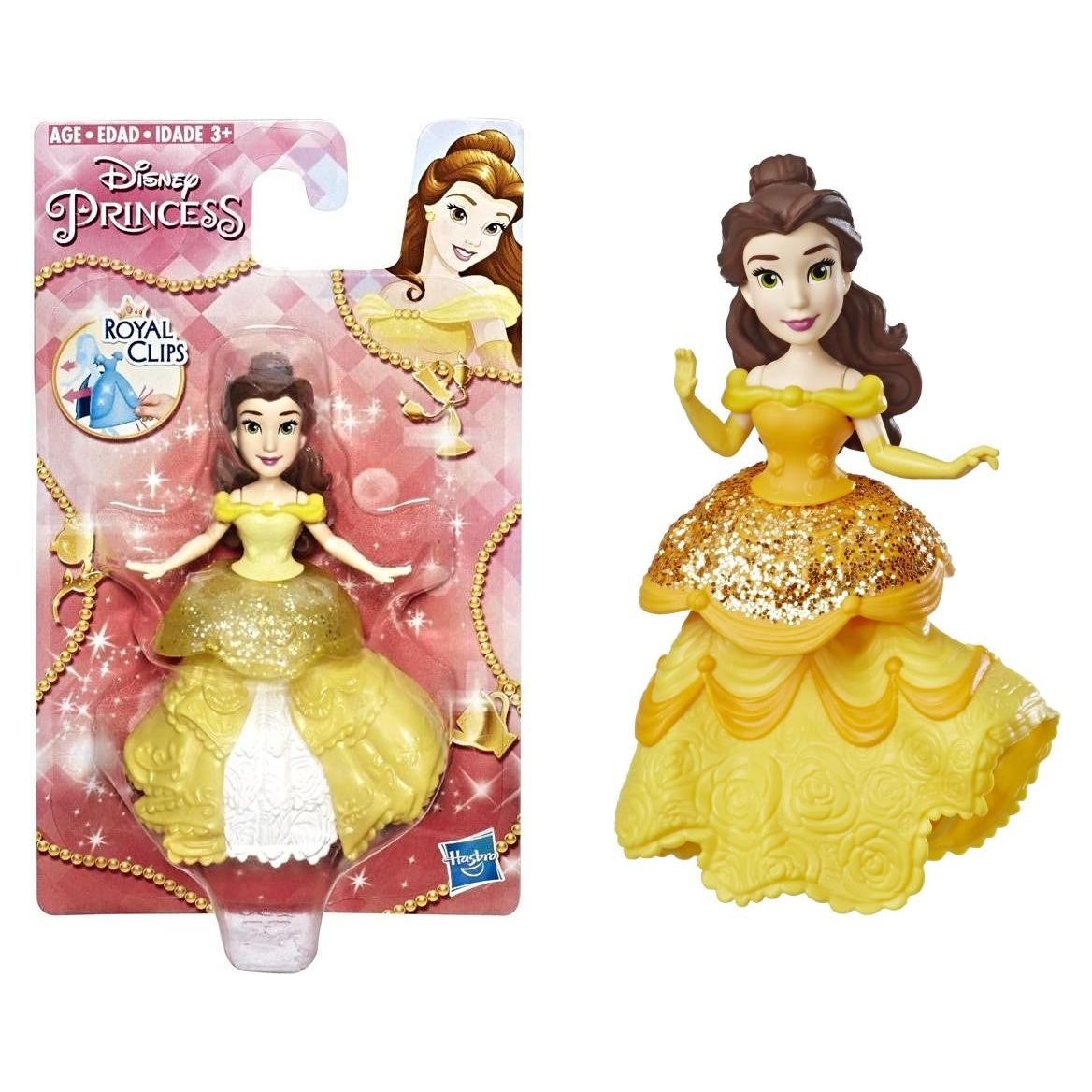 Hasbro Disney mini Princess Bella Doll with Royal Clips Fashion 3.5-inch