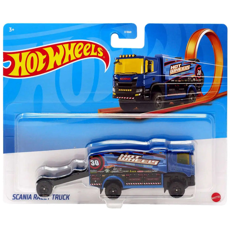 Hot Wheels Track Fleet Scania Rally Truck Die Cast Car [Blue]