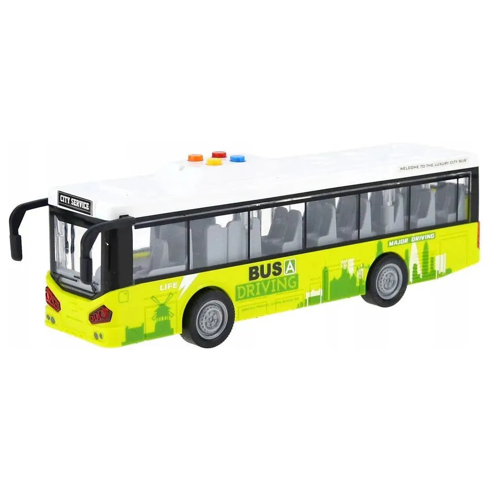 Jstoys 1:16 Toy City Bus Series with Sound and Light Doors Opening - Green