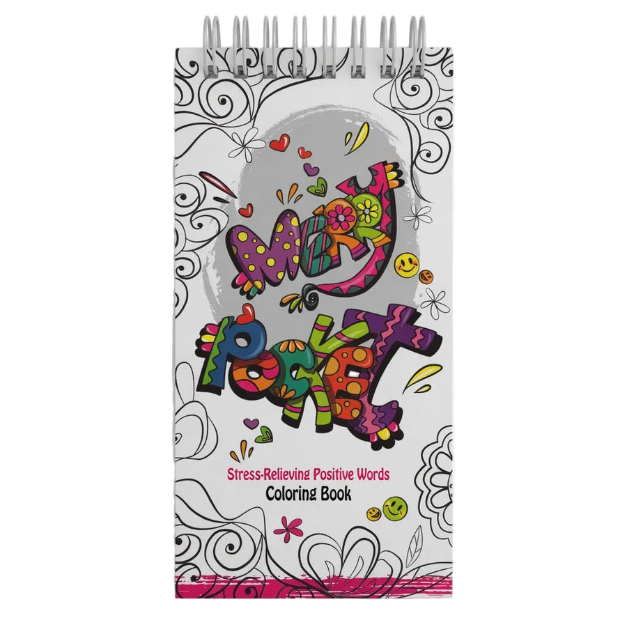 Mindful Pocket Stress-Relieving Positive Words Coloring Book