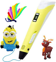 Scriptronics 3D Pen for Kids, 5m 3 Color PLA Filament, 3D Doodle Pen Creative Toys - Yellow