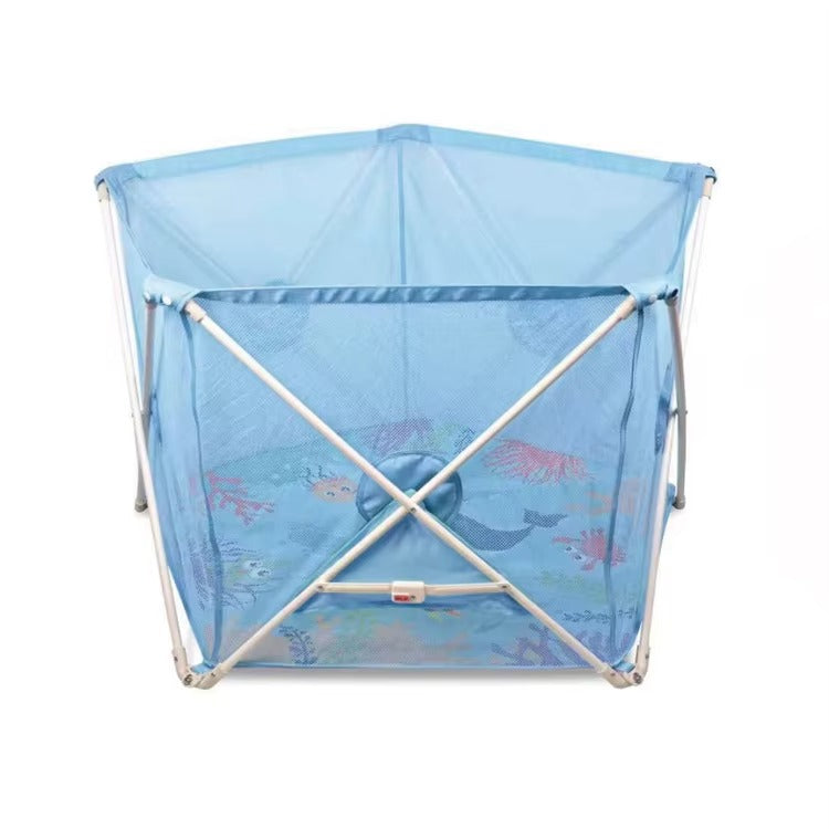 Portable Children's Safety Playpen & Activity Fence - Foldable Mesh Baby Play Yard - Indoor/Outdoor Toddler Enclosure