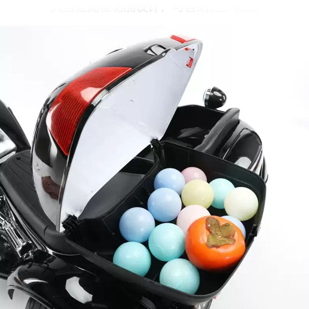 High-End Kids Electric Motorcycle 3- Wheel Ride on with Sidecar - Red