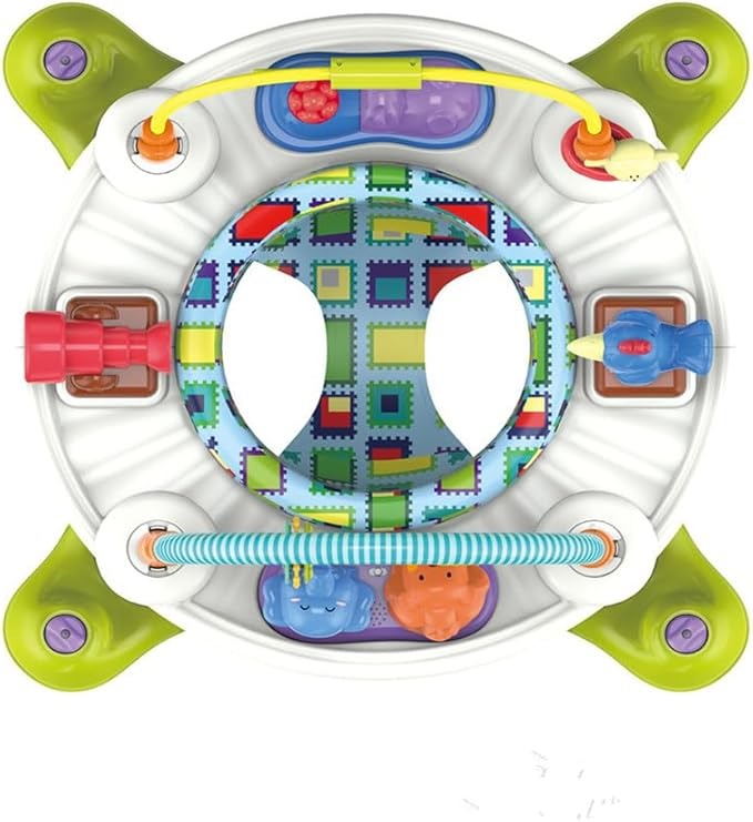 مركز أنشطة للأطفال الرضع مع نطاطية ٤ في ١ | يتحول إلى سجادة للاستلقاء على البطن، وكرسي هزاز ثابت، ومشاية دفع، وطاولة لعب للأطفال الصغار
