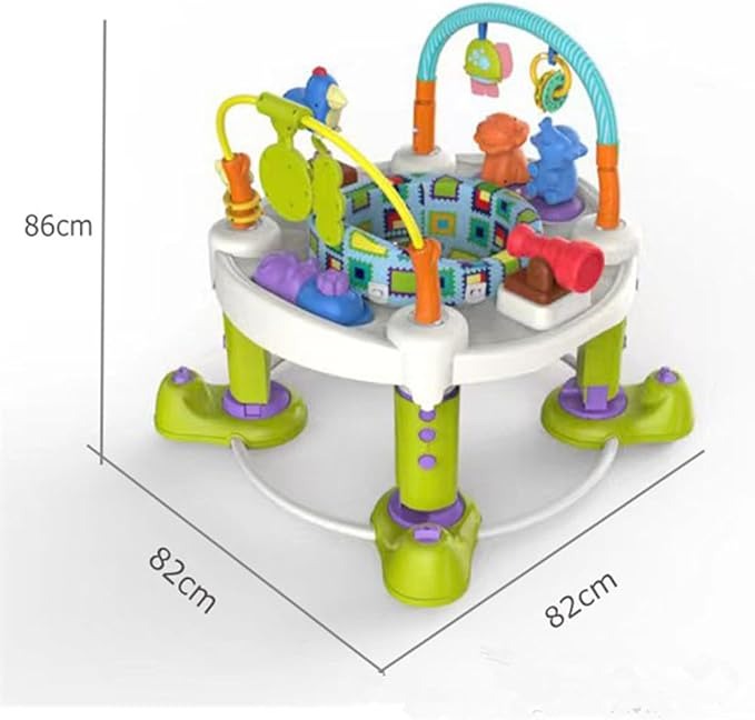 مركز أنشطة للأطفال الرضع مع نطاطية ٤ في ١ | يتحول إلى سجادة للاستلقاء على البطن، وكرسي هزاز ثابت، ومشاية دفع، وطاولة لعب للأطفال الصغار