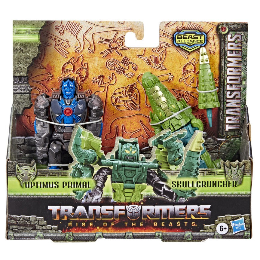 Transformers Rise of the Beasts Beast Combiner Action Figures - Optimus Primal & Skullcruncher