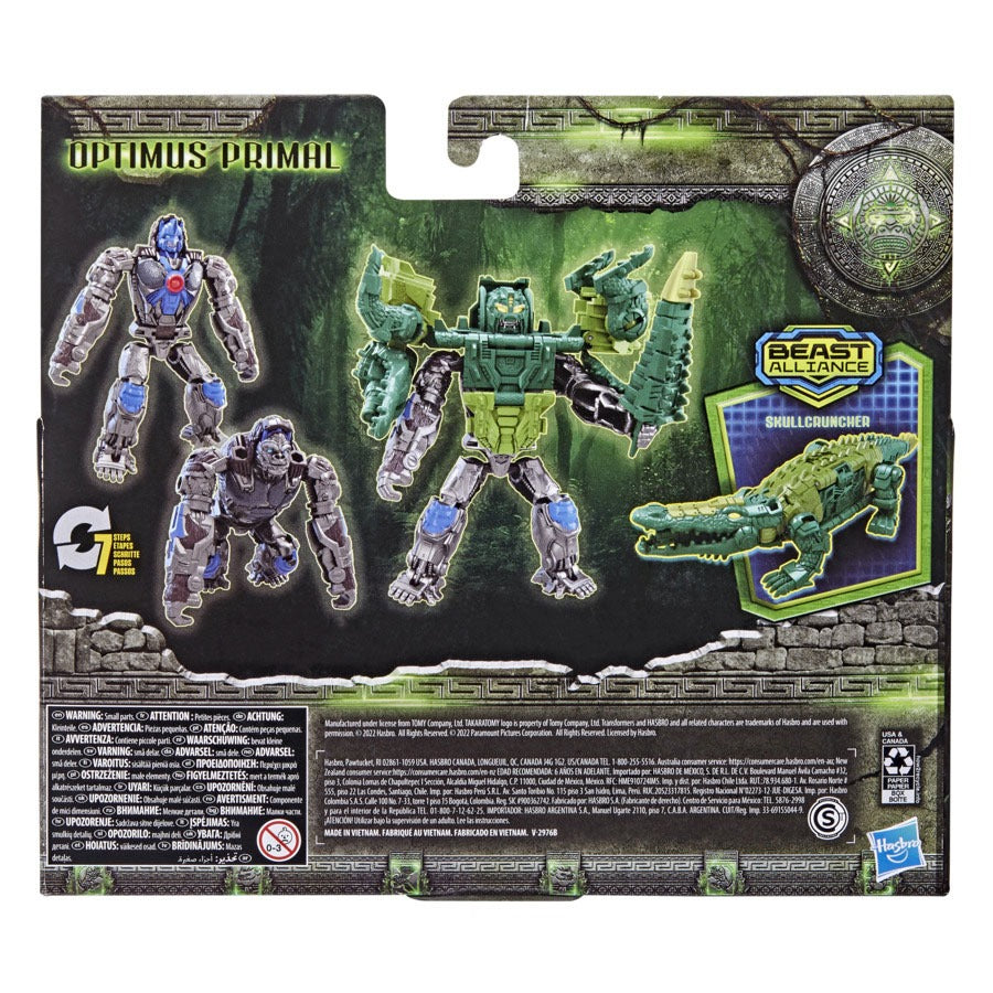 Transformers Rise of the Beasts Beast Combiner Action Figures - Optimus Primal & Skullcruncher