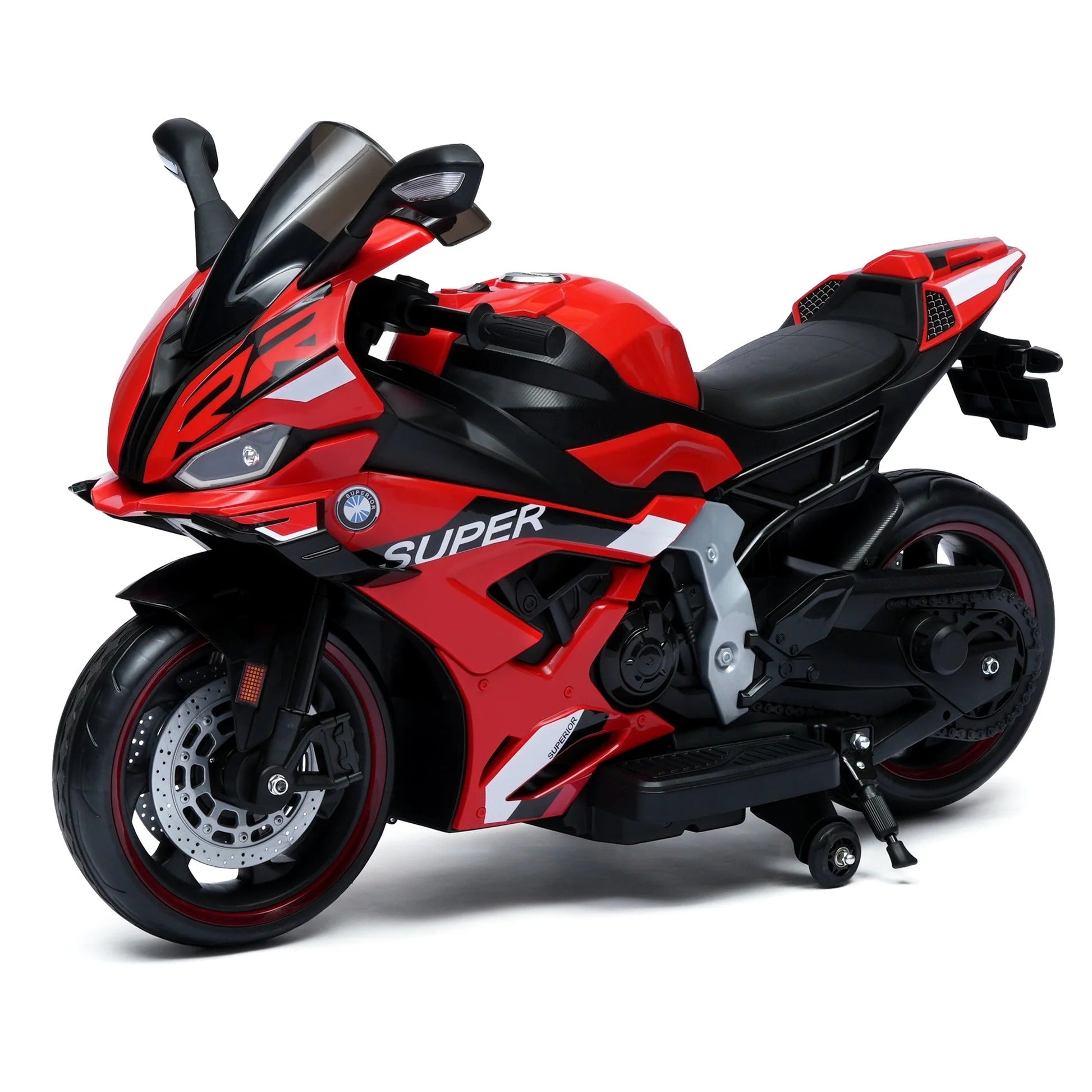 دراجة أطفال تعمل بالبطارية ١٢ فولت مزودة بإضاءة LED ومشغل MP3 وعجلات LED