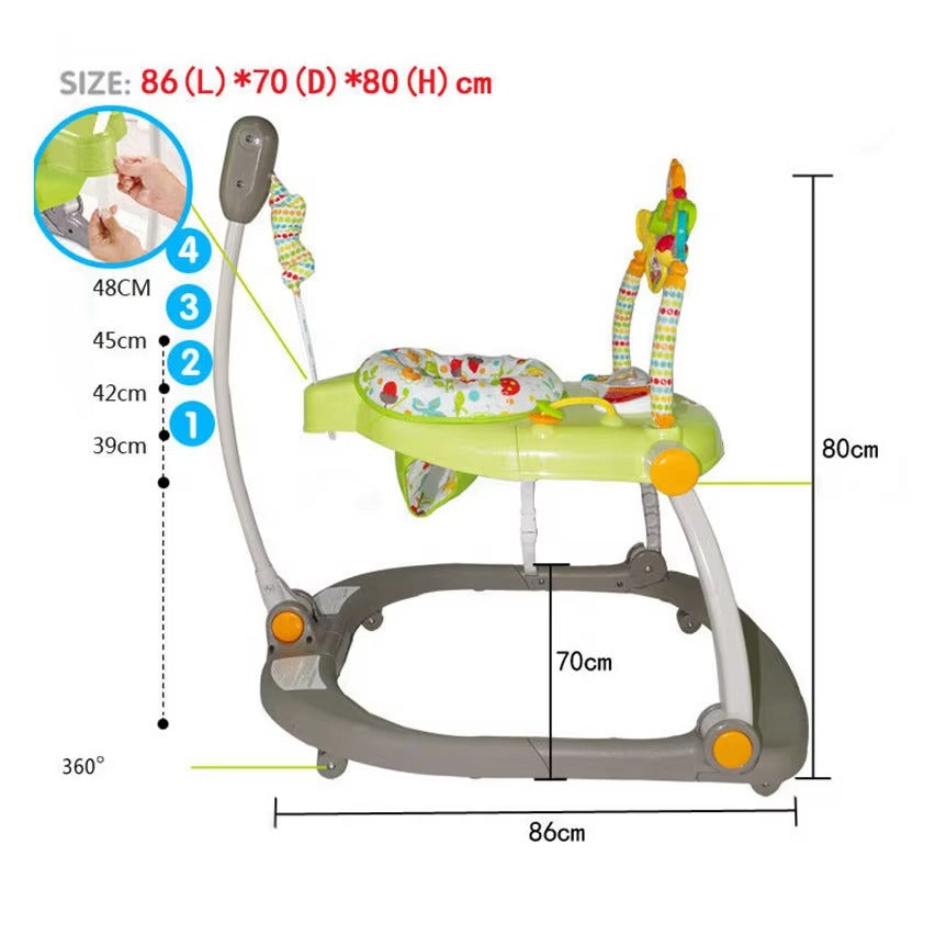 4-in-1 Baby Activity Center Jumper with Wheels Infant Walker