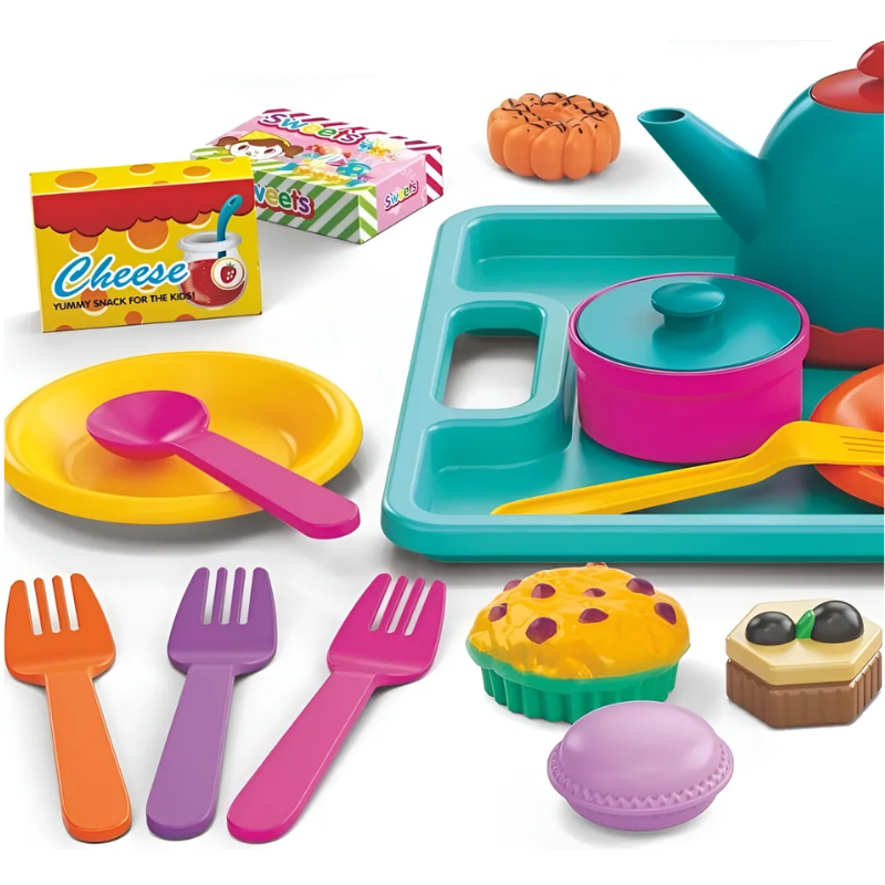 34-Piece Kids' Afternoon Tea & Dessert Kitchen Playset