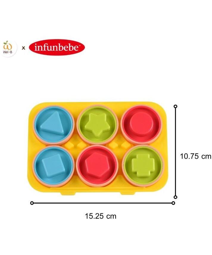 Infunbebe baby toy 6 shape sorter eggs ( 3 colors and 6 shapes )