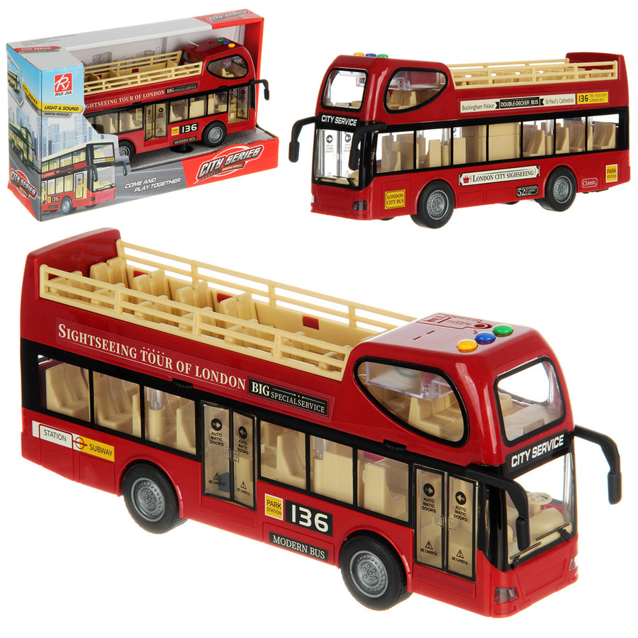 Rui Jia City Series London Sightseeing Double-Decker Toy Bus