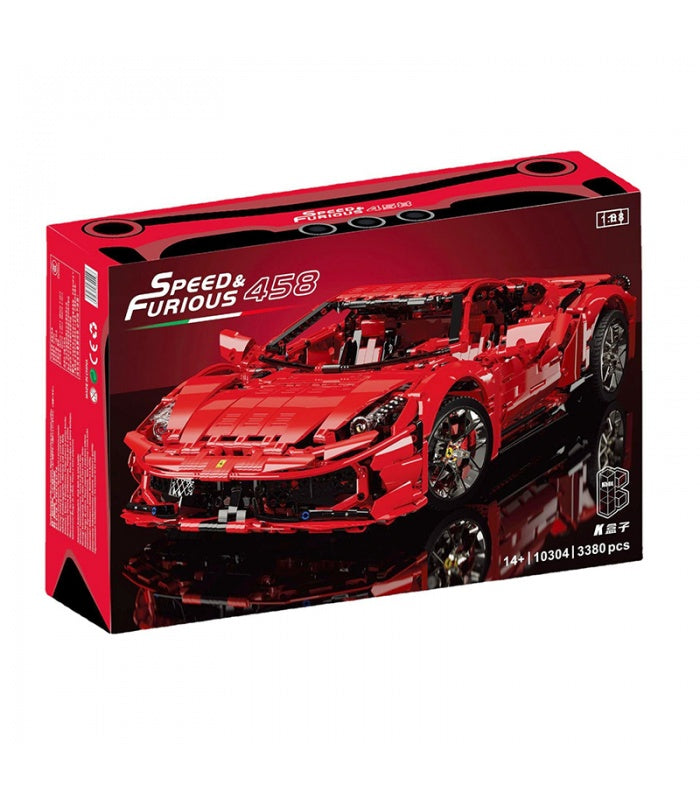 KBOX 10304 Ferrari 458 Sport Building Blocks Set – 3380 PCS (1:8 Scale Model)