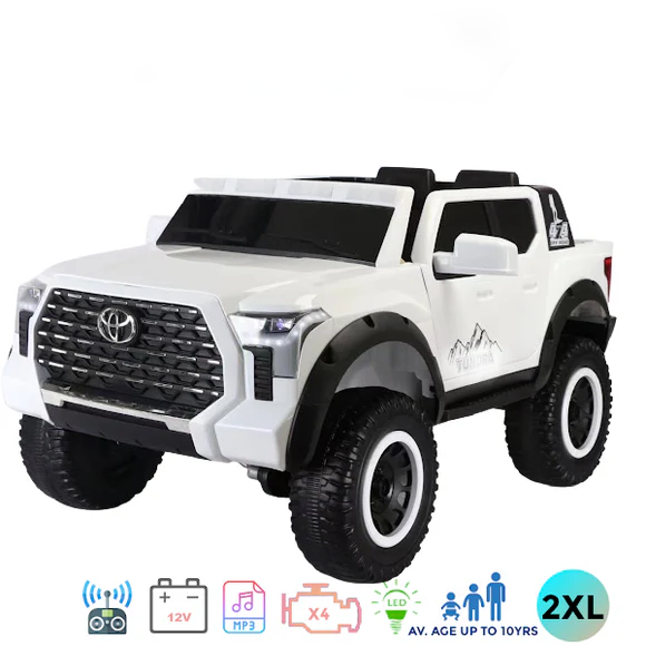 Electric Ride-On Car For Kids Toyota Tundra with Remote Control - White