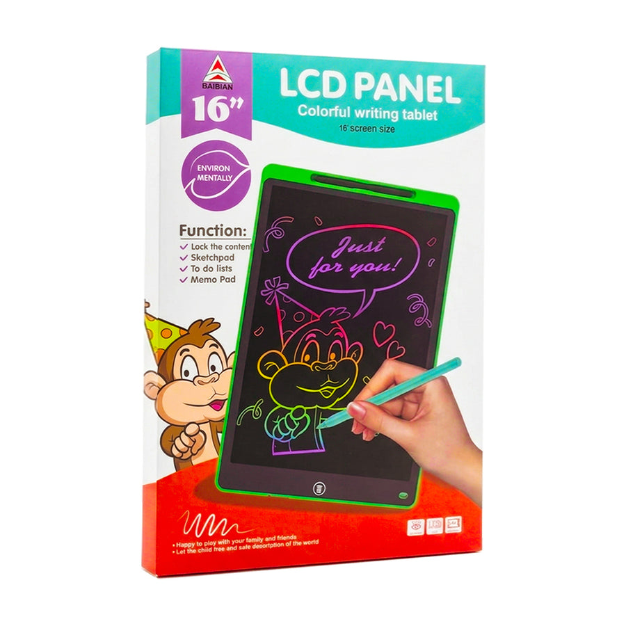 LCD PANEL Colorful Writing Tablet 16 Inch - Colors May Vary