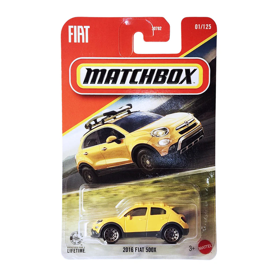 MatchBox Die Cast 1:64 Scale Vehicle - 2016 Fiat 500X (Yellow)