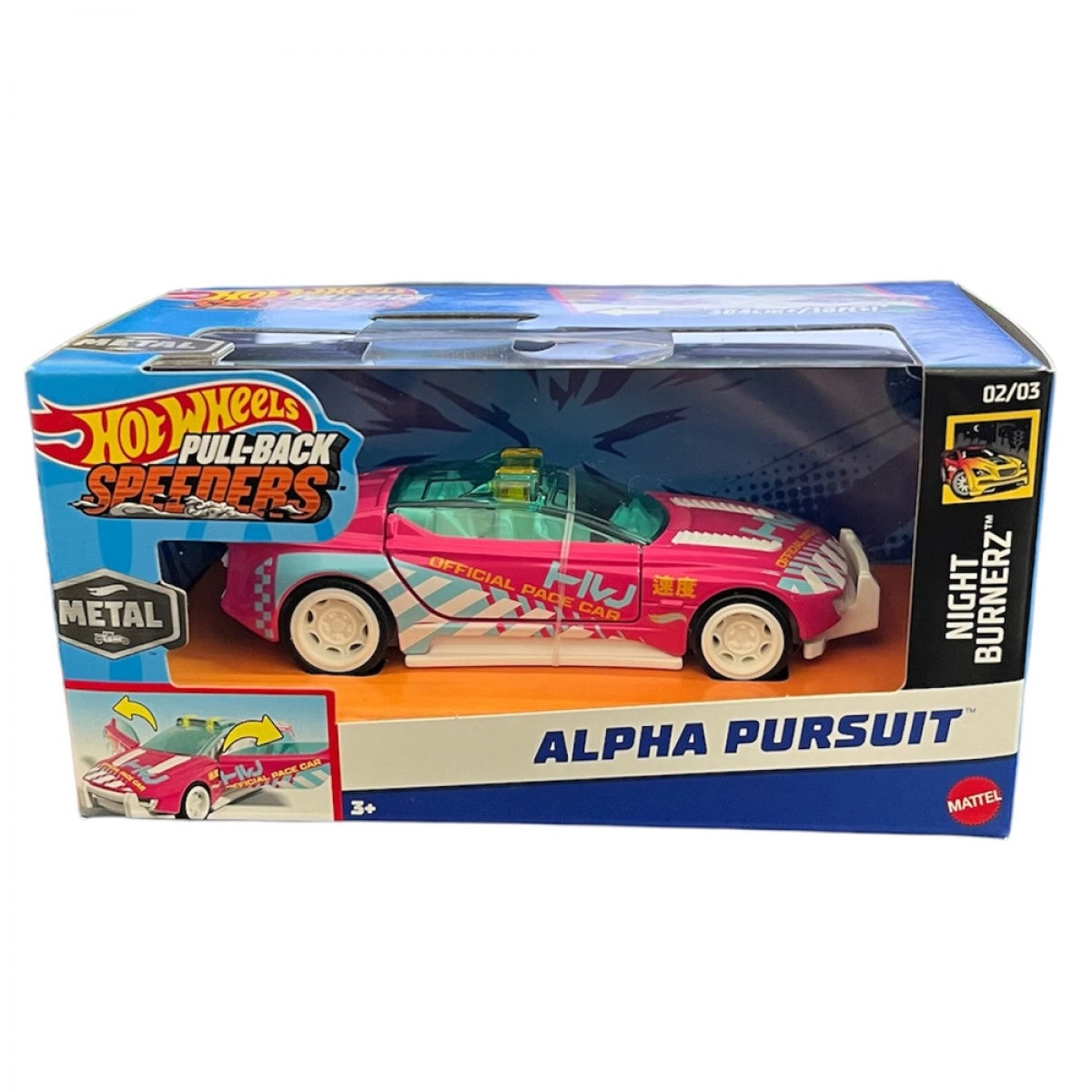 Mattel Hot Wheels Pull-Back Speeders Toy Car in 1:43 Scale,  High-Performance - Alpha Pursuit