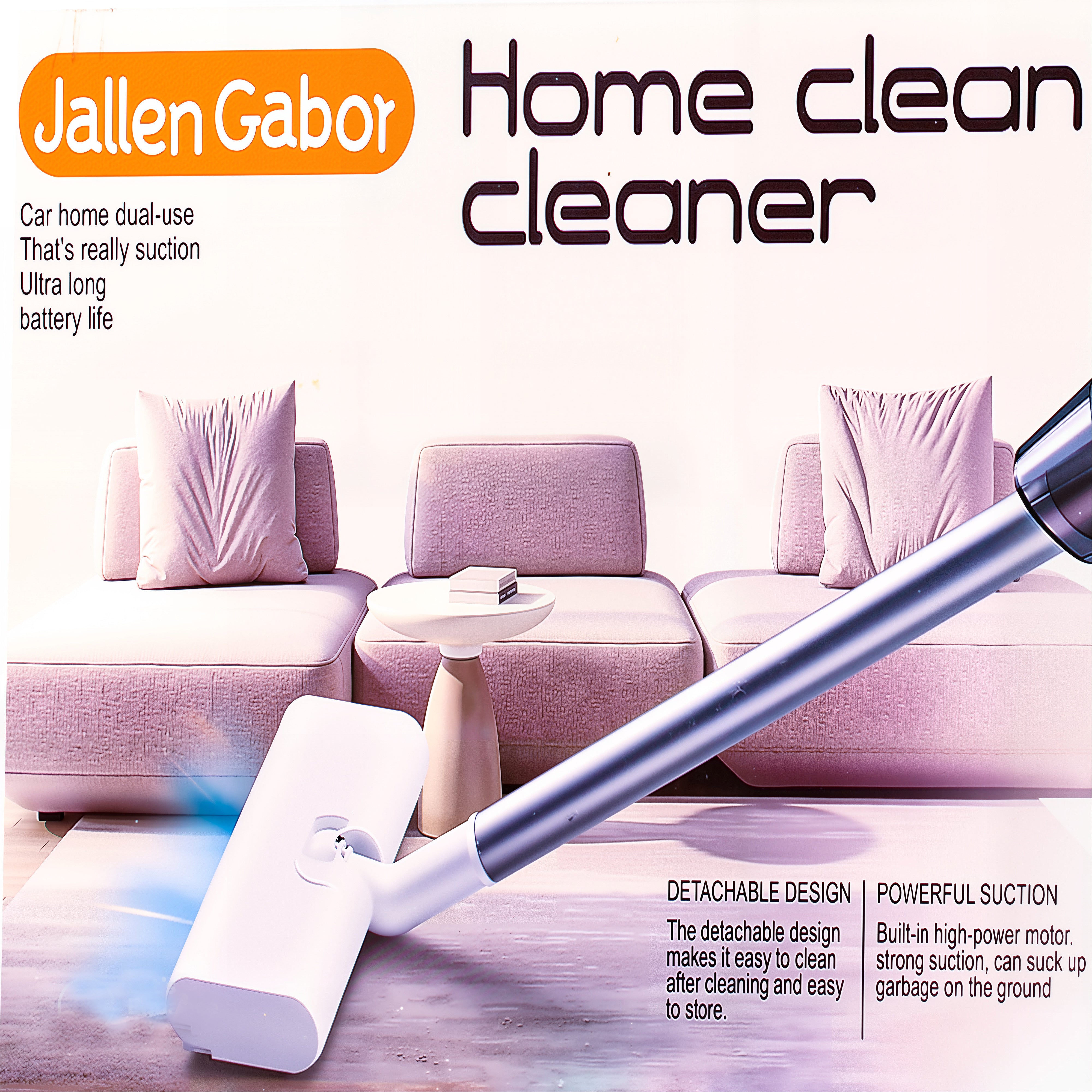 Jallen Gabor Home Clean Cleaner – Cordless Handheld & Stick Vacuum for Home & Car (Model IS008)