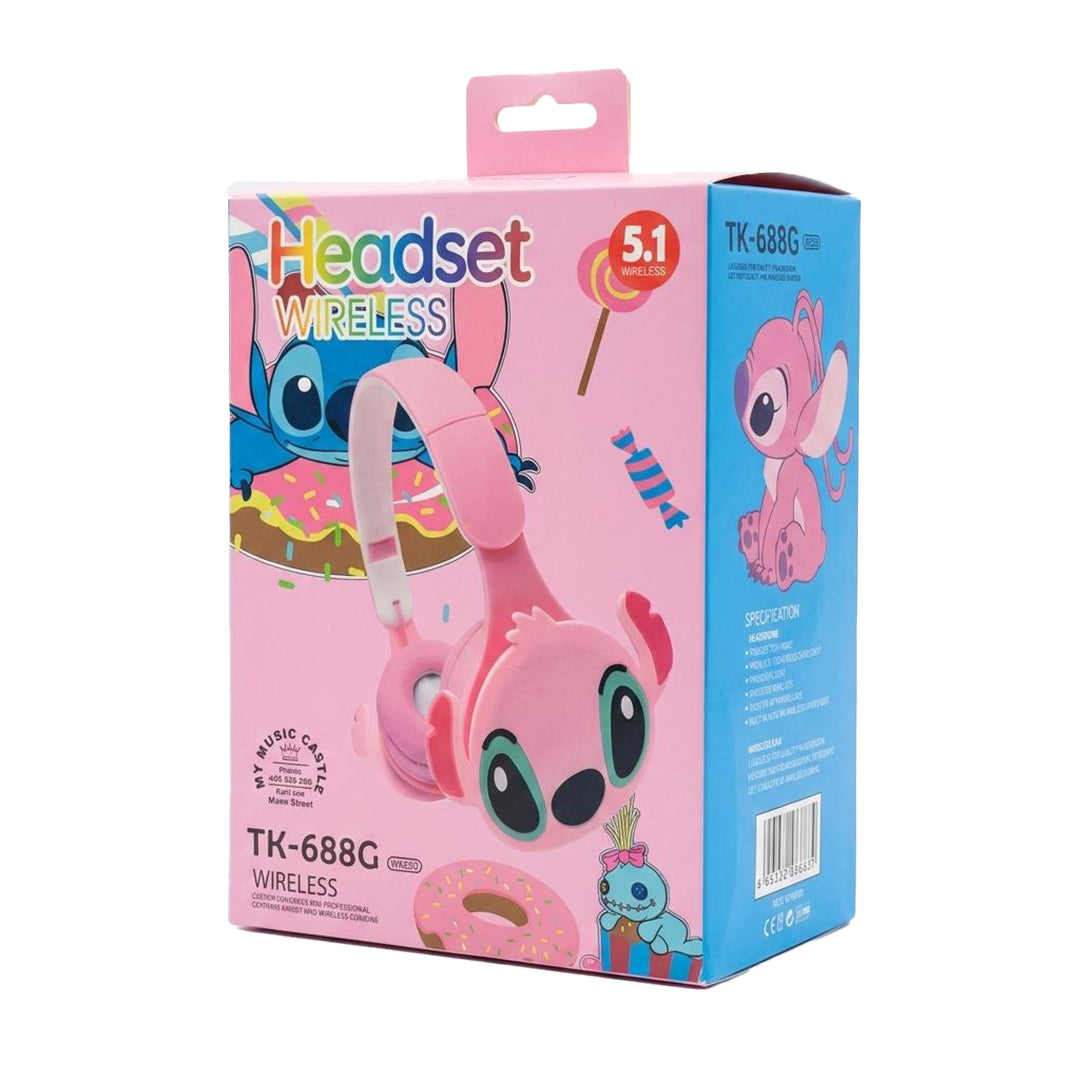 Wireless Bluetooth Headset Cartoon Lovely Pattern Stereo Foldable Earphone - Stitch