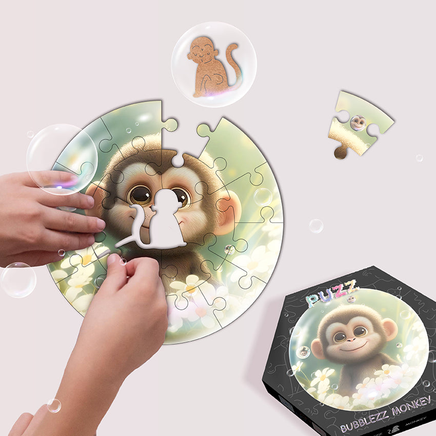 Puzz Wooden Puzzle Bubblezz For Children +3 - Monkey