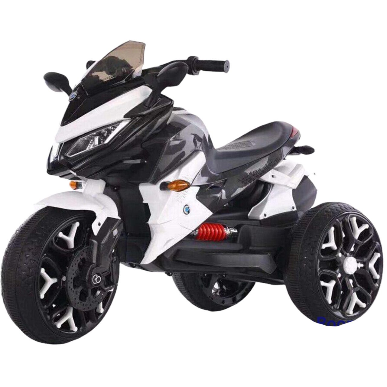 12V Electric Ride-On Car with Dual 390W Motors, LED Lights & Music – Light-Up Wheels - White