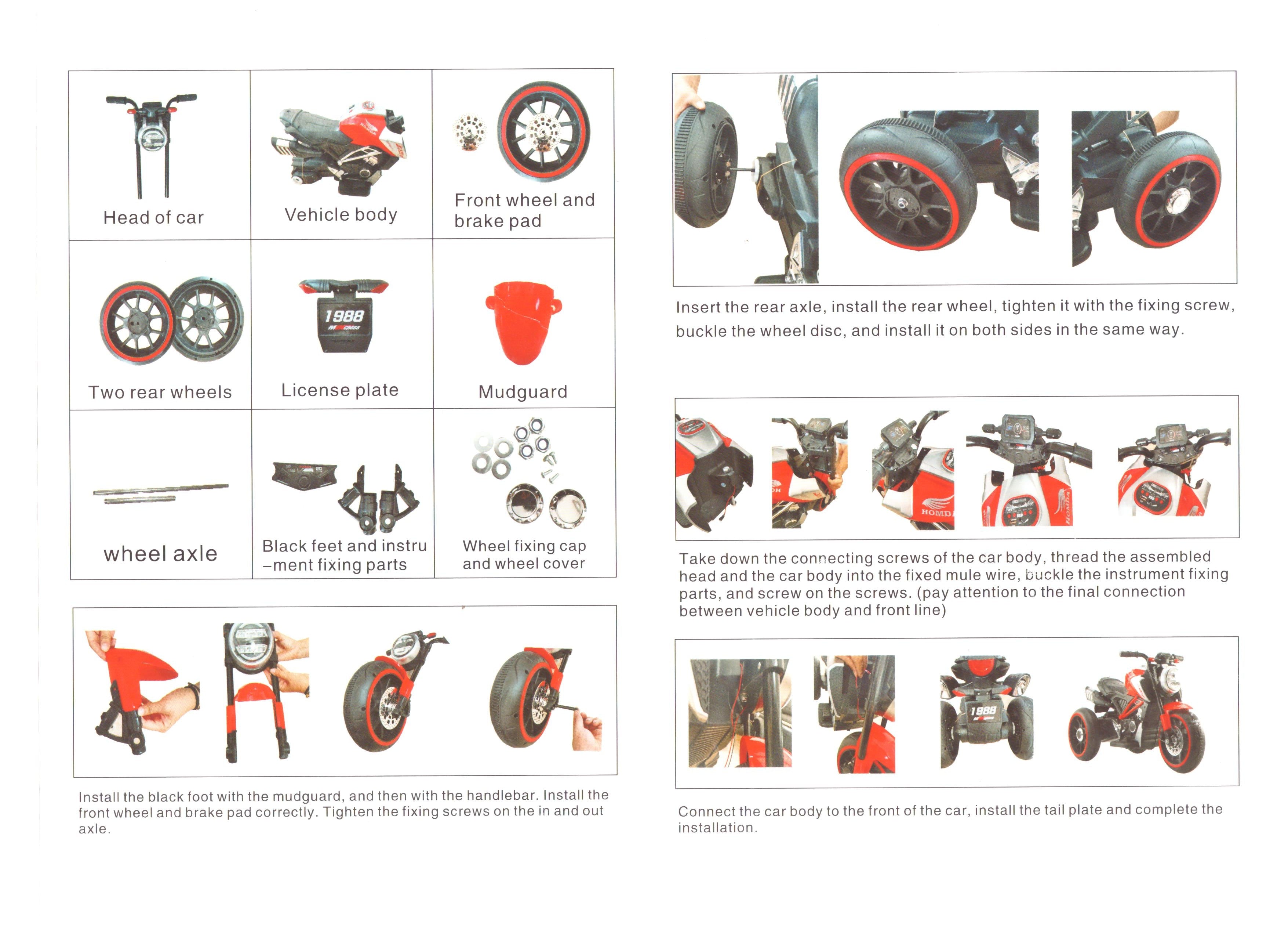Electric Ride-On Motorbike for Kids – 6V 7AH Battery, Dual 380W Motors, LED Lights & Music – White