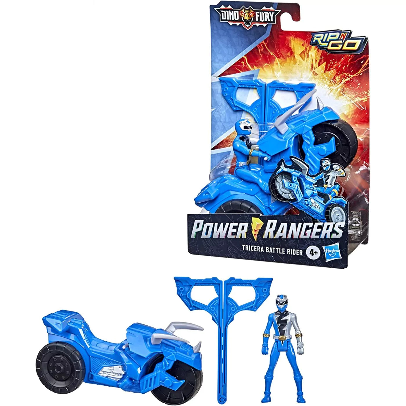 Power Rangers Dino Fury Rip N Go Tricera Battle Rider 6