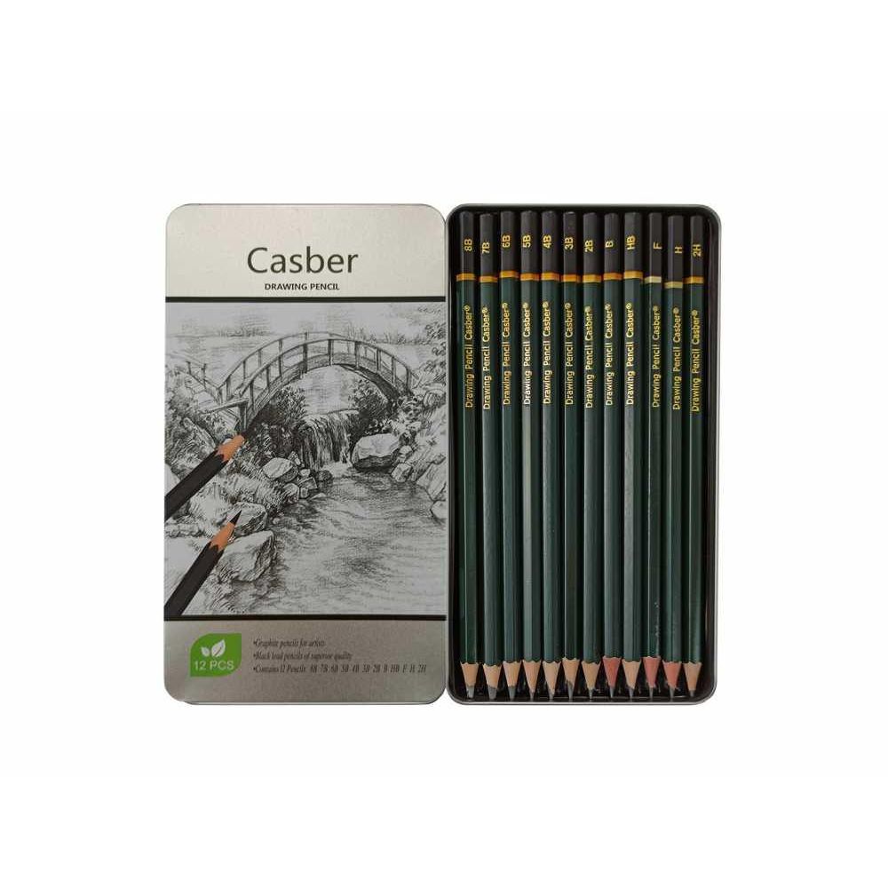 Casber Set of technical pencils in a metal box CM-12 12 pcs.