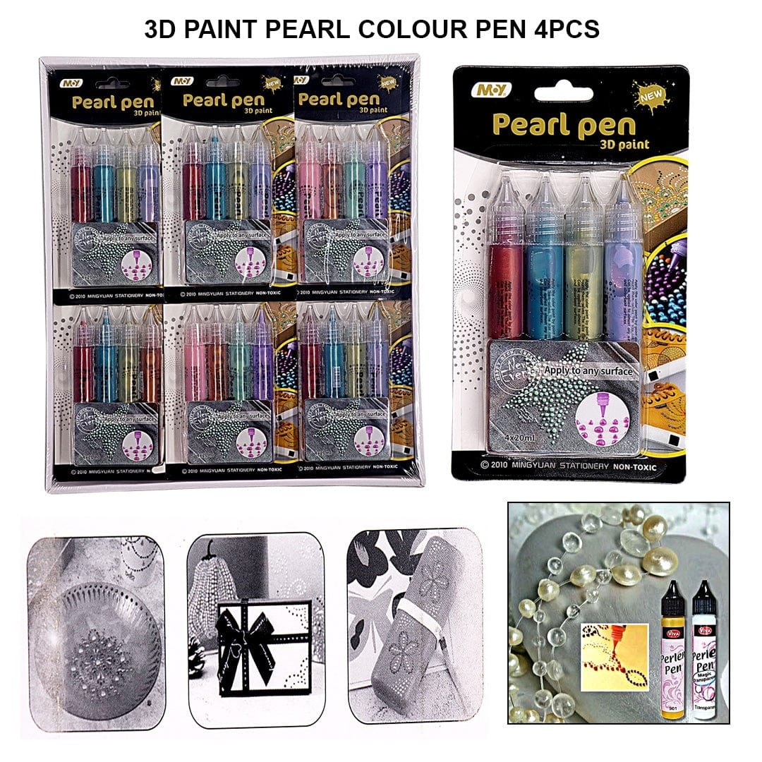 M.Y MY289 Pearl Pen 3D Paint 4x20ML - Style May Vary