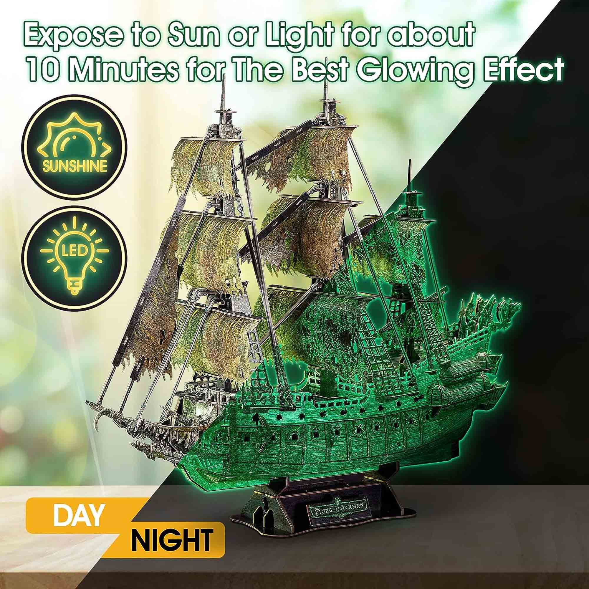 Cubicfun The flying Dutchman Glow In The Dark 3D Puzzle 69 x 24 x 60cm 360 Pcs