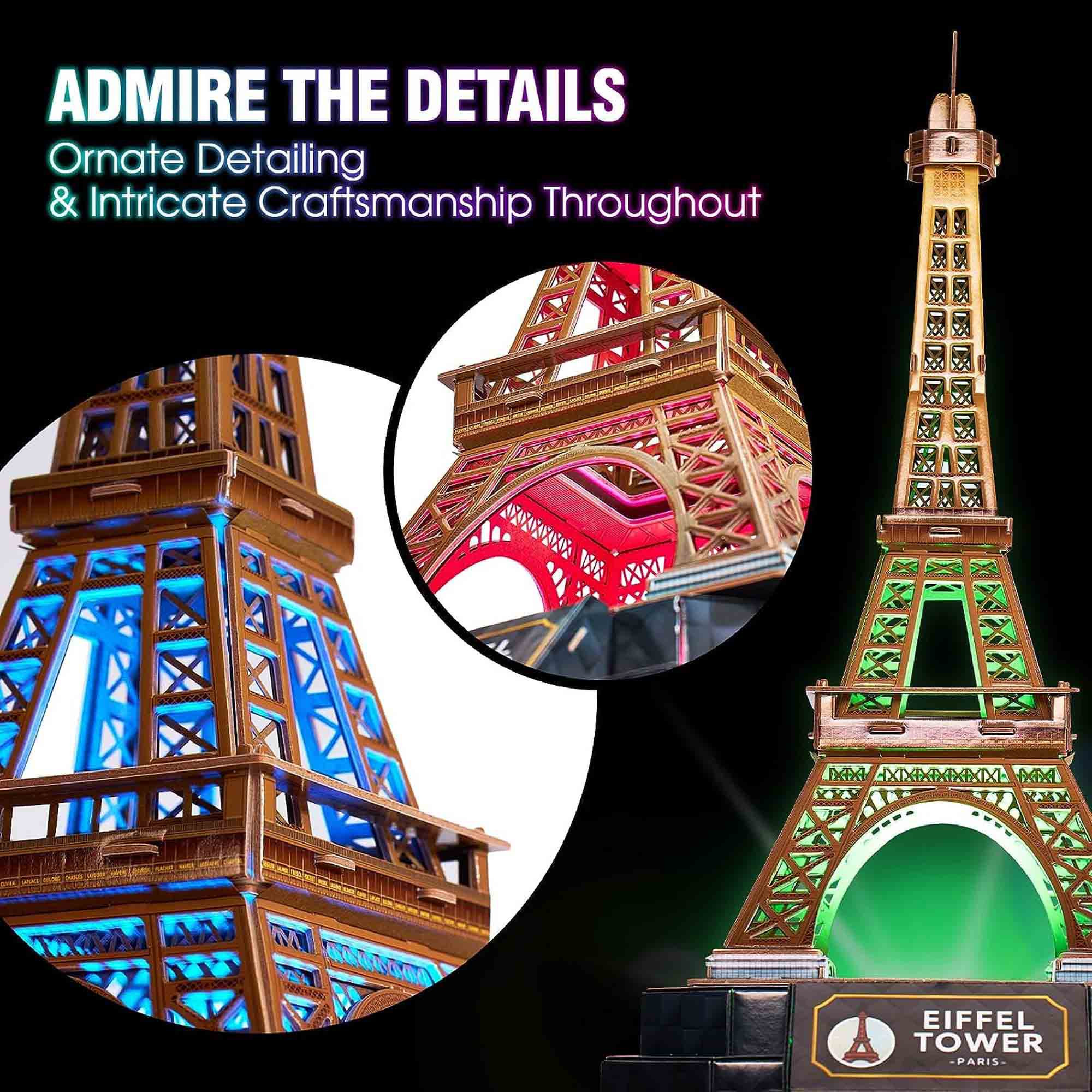 CubicFun Night Edition Eiffel Tower 3D Puzzles 23.2 × 25 × 37cm  51 pcs
