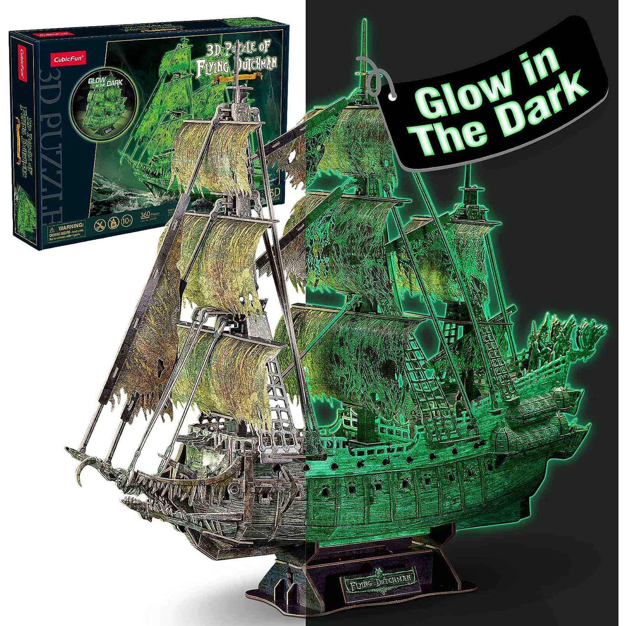 Cubicfun The flying Dutchman Glow In The Dark 3D Puzzle 69 x 24 x 60cm 360 Pcs