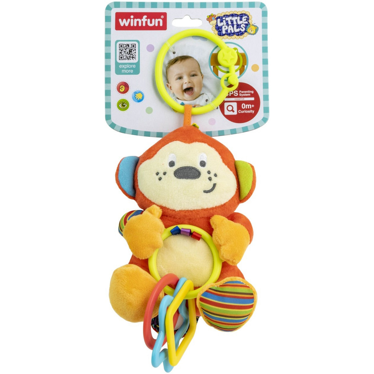 Winfun Rattle with Rings Chimp - 000119