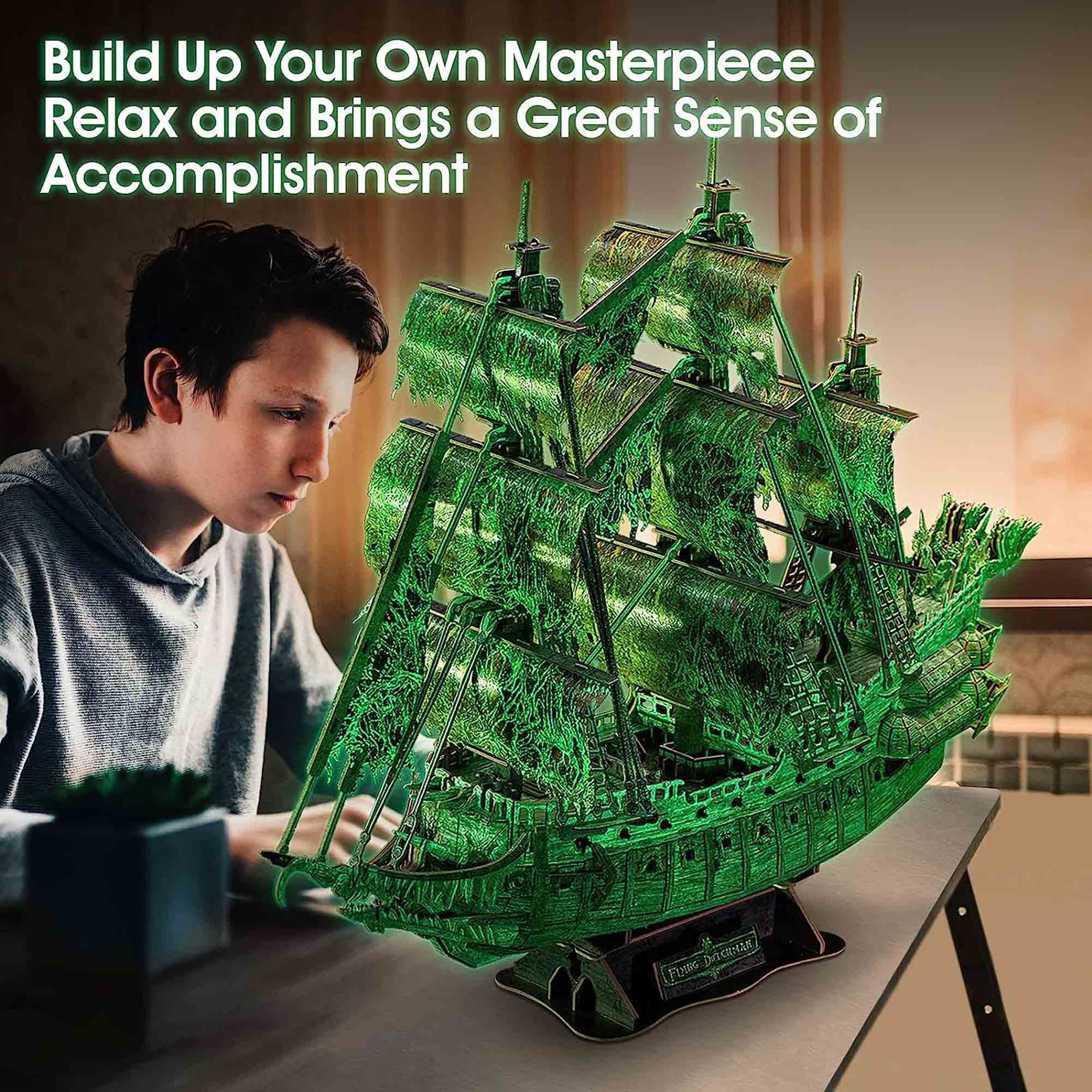 Cubicfun The flying Dutchman Glow In The Dark 3D Puzzle 69 x 24 x 60cm 360 Pcs