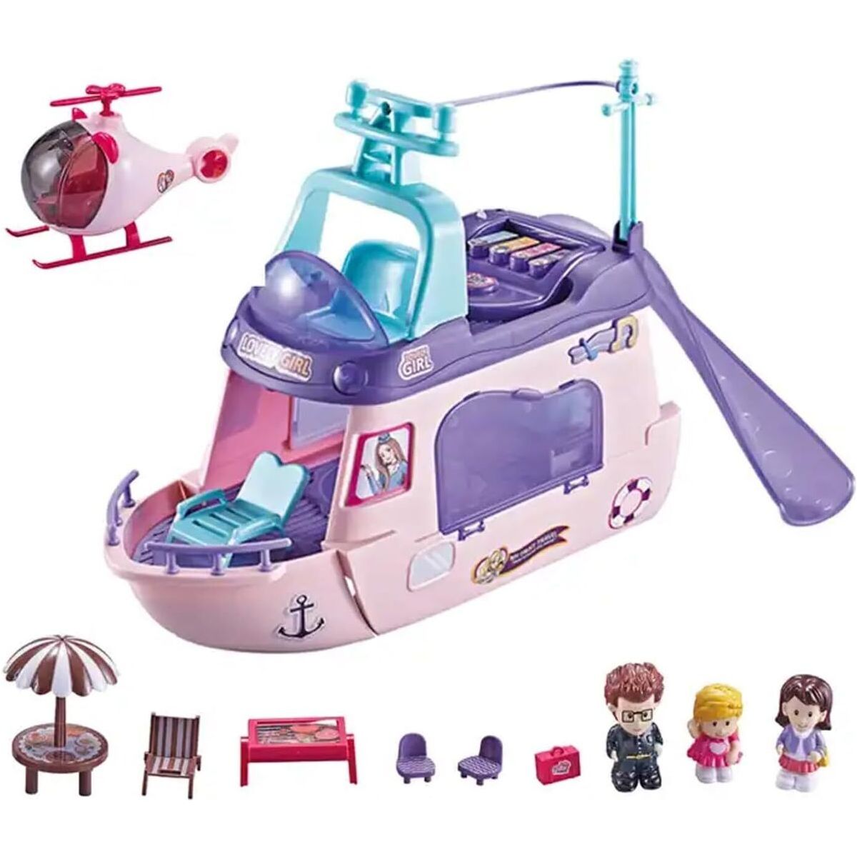 Engaging Light & Sound Travel Around The World Fashion Toy Yacht Set for Kids