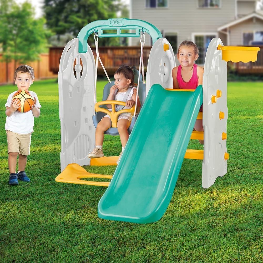 Dolu 4-in-1 Playground Slide and Swing Set
