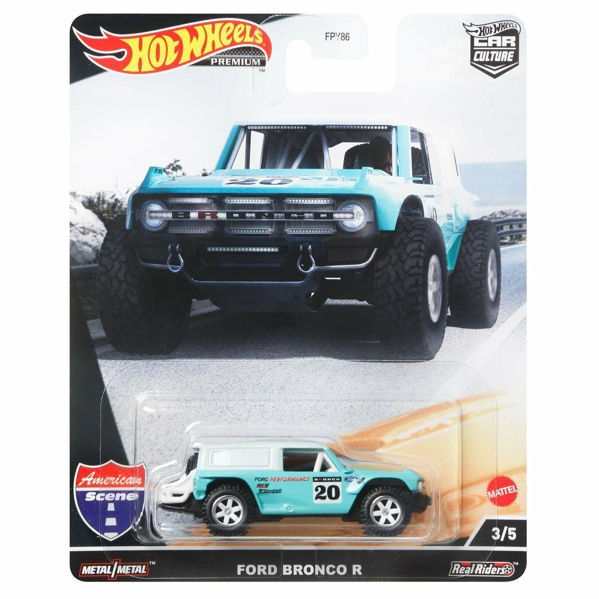 Hot Wheels premium 2023 Car Ford Bronco R #20 Turquoise with White Top 