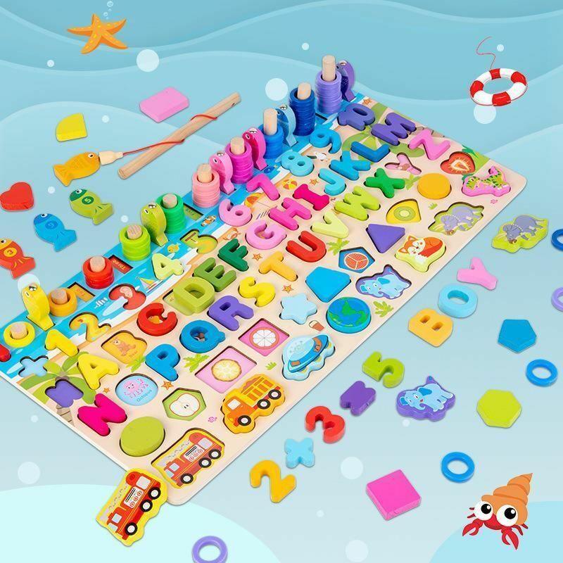 Wooden Montessori Toys Logarithmic Busy Board Multifunctional Traffic Number Kit - BumbleToys - 2-4 Years, Boys, Girls, Montessori, Toy Land