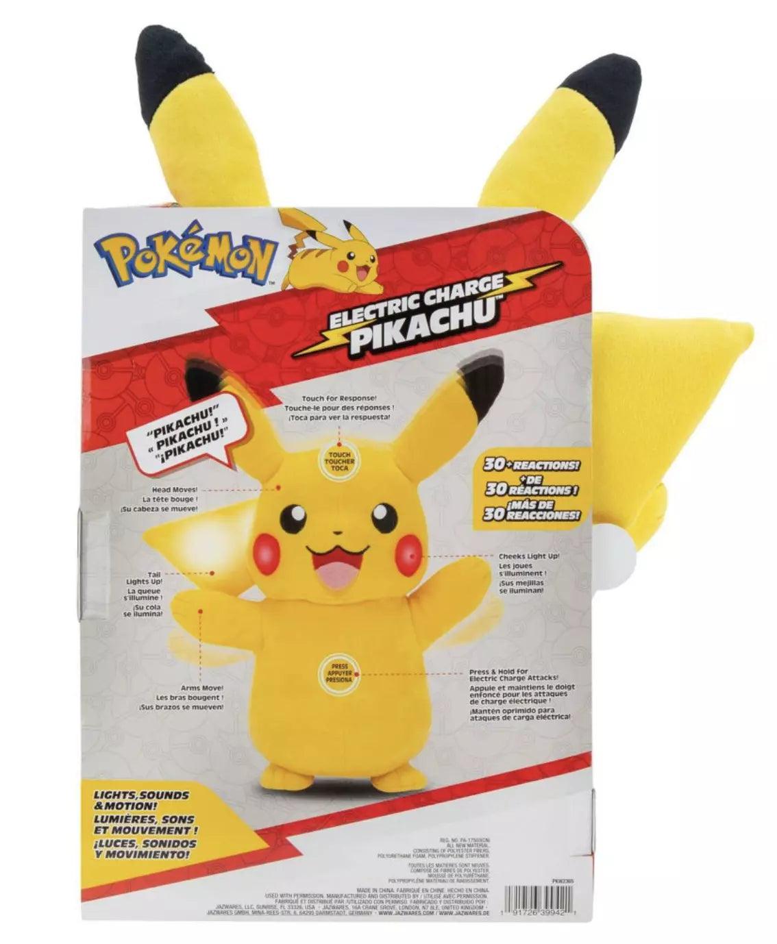 Jazwares Pokemon Plush Electric Charge - Pikachu - Lights And Sounds Interactions